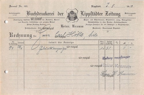 Buchdruckerei kramm zeitung - -,