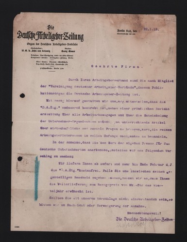 Berlin brief 1919 - 1919,, die